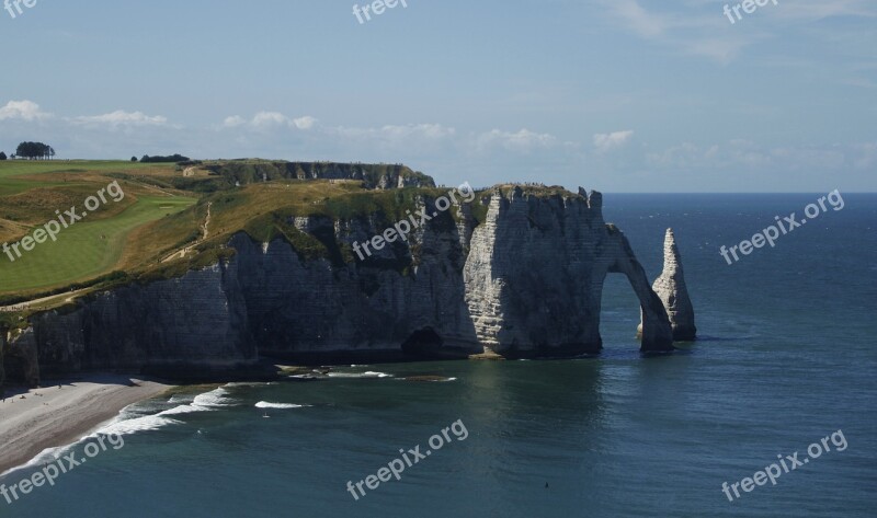 Coast Rocks France Etretat Etretat