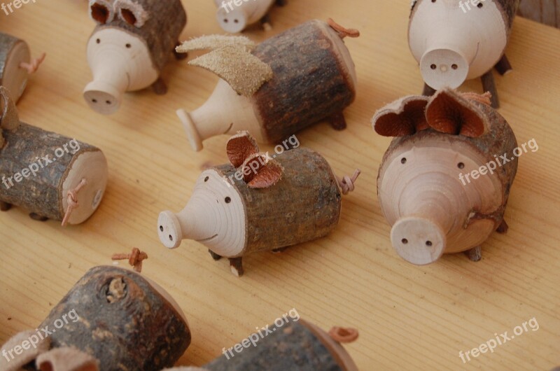 Doll Pig Wood Doll Handicraft Hallstatt