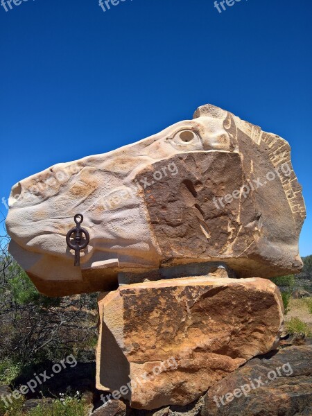 Sculpture Rock Desert Dry Carvings