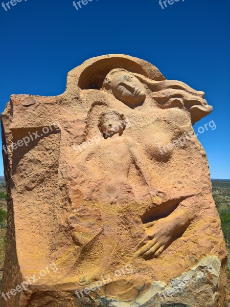 Sculpture Rock Desert Dry Carvings