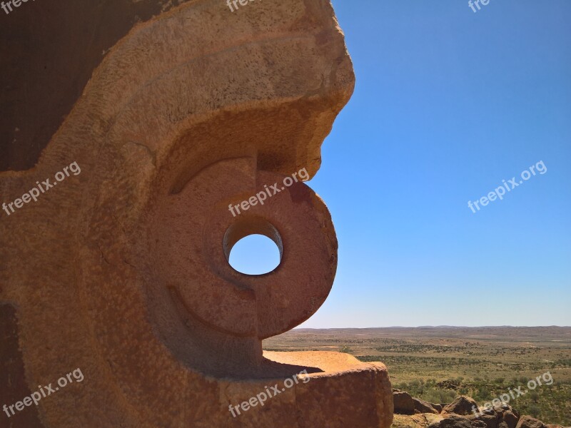 Sculpture Rock Desert Dry Carvings