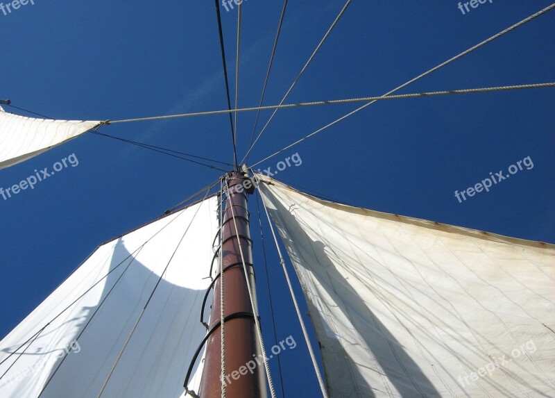 Sail Blue Sky From The Bottom Mast Tip Sky