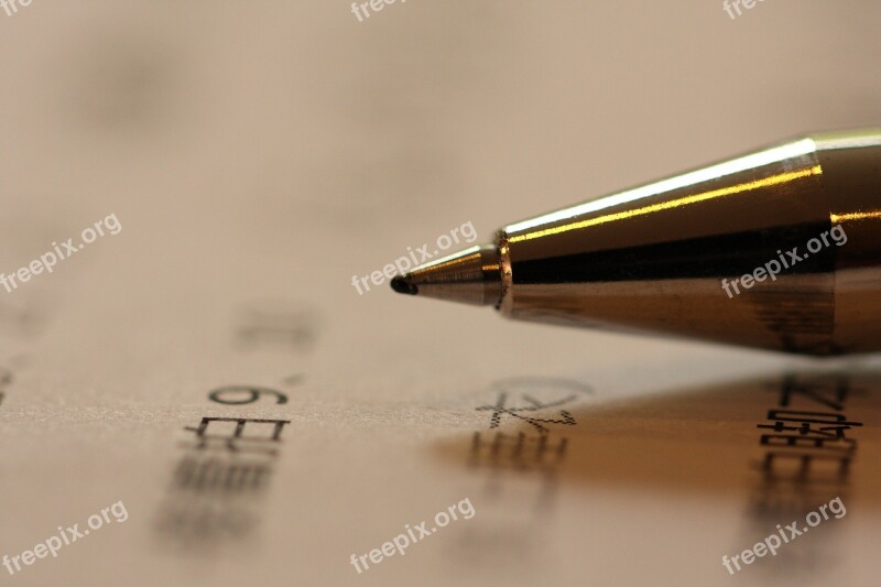 Text Nib File Pen Paper