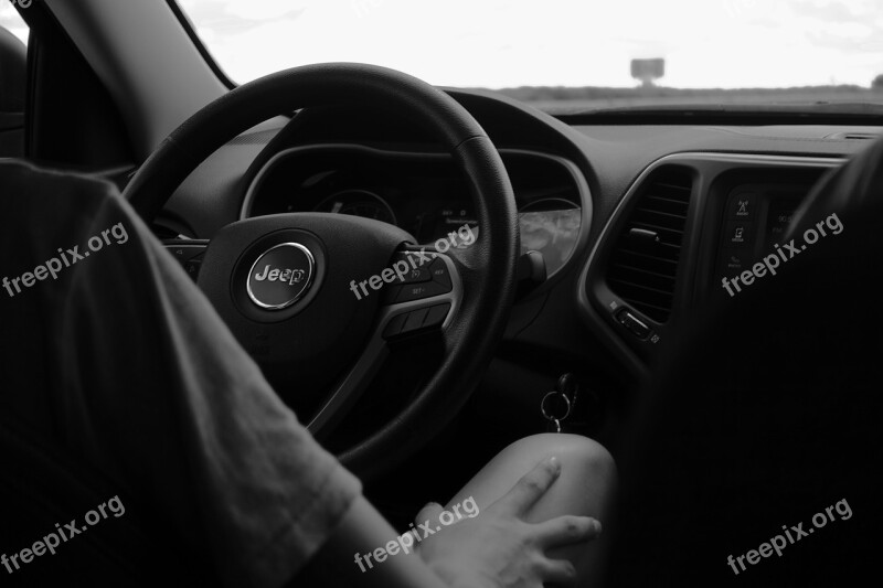 Jeep Black And White Steering Wheel Vehicle Free Photos