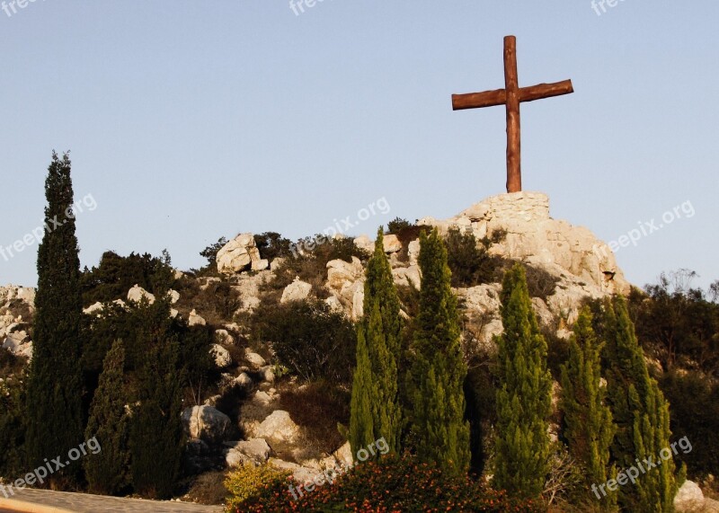 Cross Hill Landscape Christianity Religion