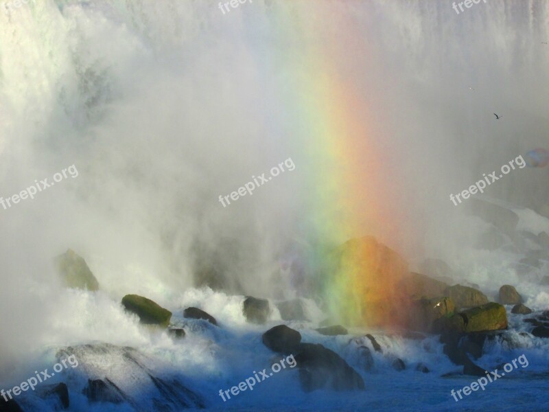 Niagara Falls Rainbow Waterfall Canada Ontario