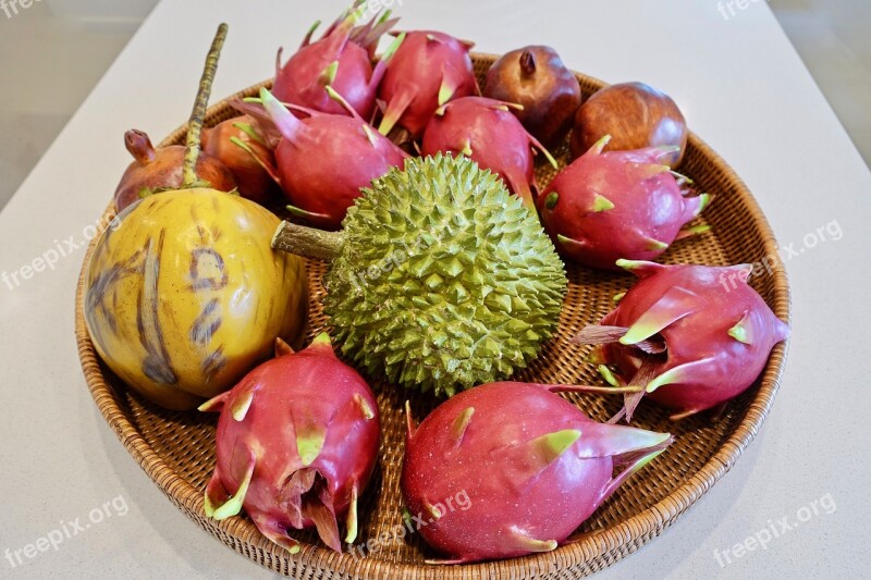 Durian Dragonfruit Tropical Exotic Fruit