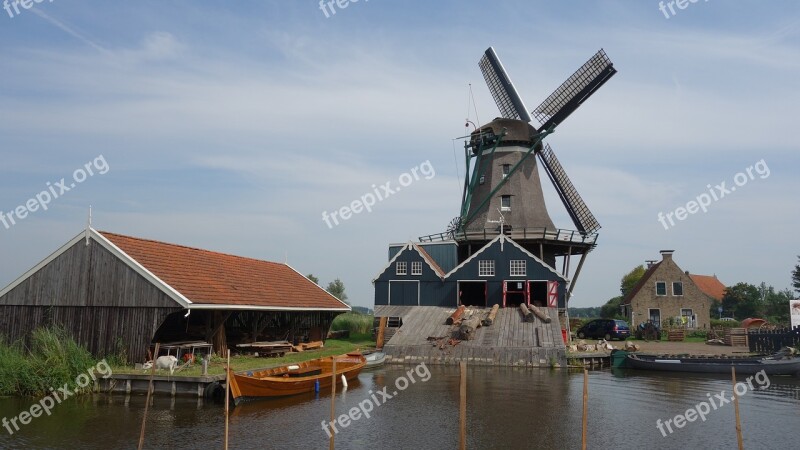 Mill Friesland River Sawmill Holland