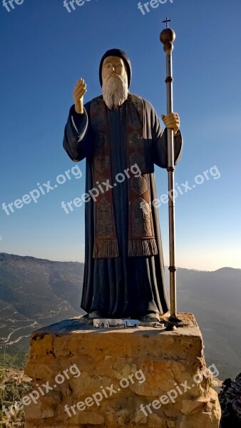 Lebanon Statue Priest Hardine Mountain