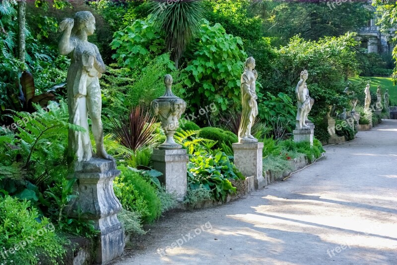 Portugal Sintra Park Statue Quinta Da Regaleira