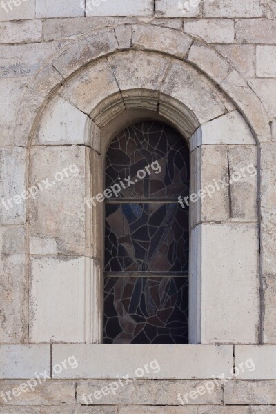 Window Church Round Arch Rhaeto Romanic Marble