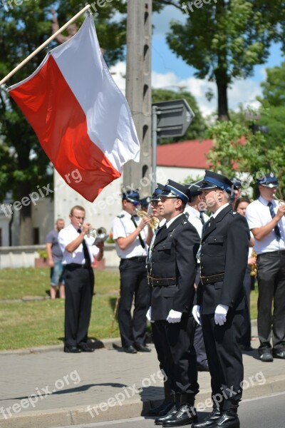 Polish Flag The Ceremony Flag Fire Department Free Photos