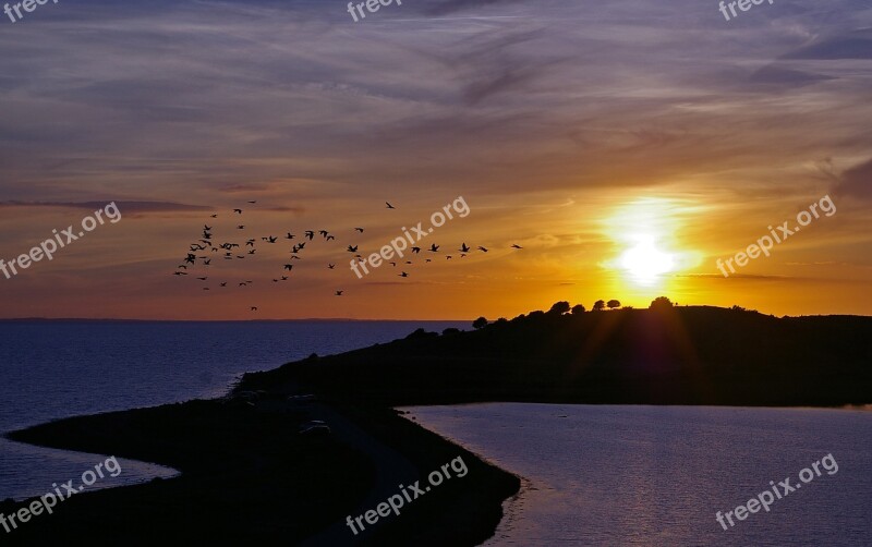 Sunset Denmark Sea Baltic Sea Coast