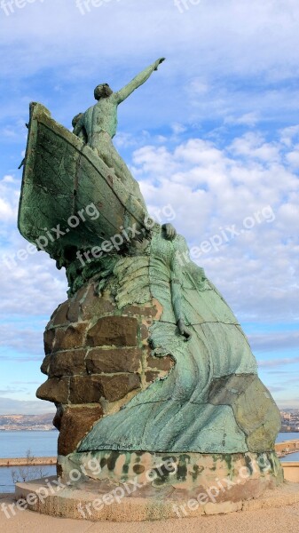 France Marseille Statue Palais Pharo