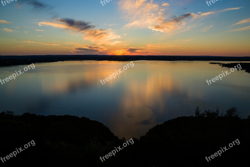 Lake Travis Austin Texas Sunset Water Colors