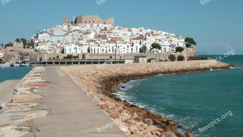 Peniscola City Spain Sea Free Photos