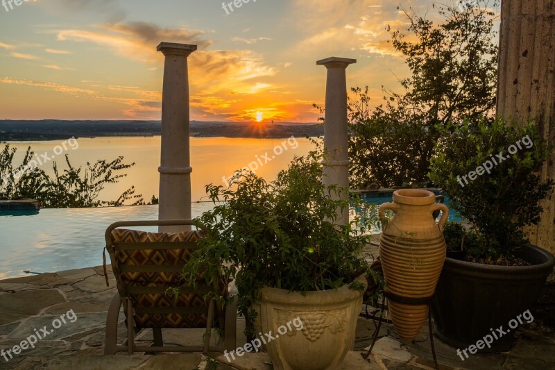 Swimming Pool Sunset Resort Lake Travis Luxury