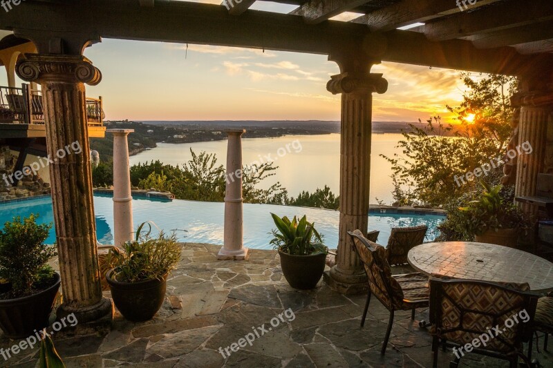 Swimming Pool Sunset Resort Lake Travis Luxury