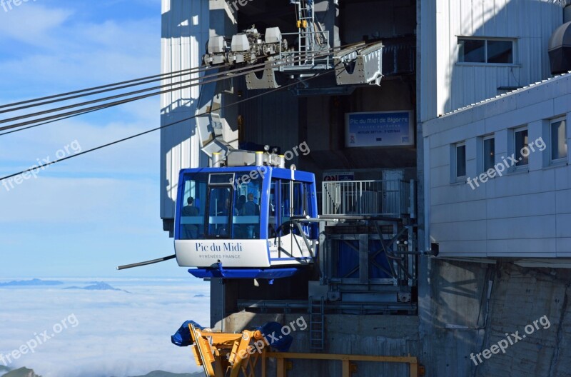 South Peak Pyrenees Cable Car Cabin High Mountain