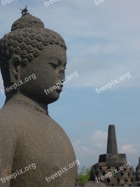 Bali Buddha Statue Borobudur Ruins Foreign Countries