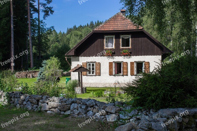 House Landscape Garden Trees Stones