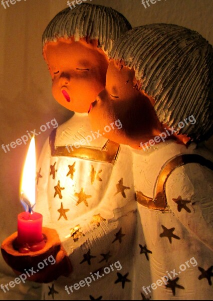 Christmas Advent Angel Candle Clay Figure