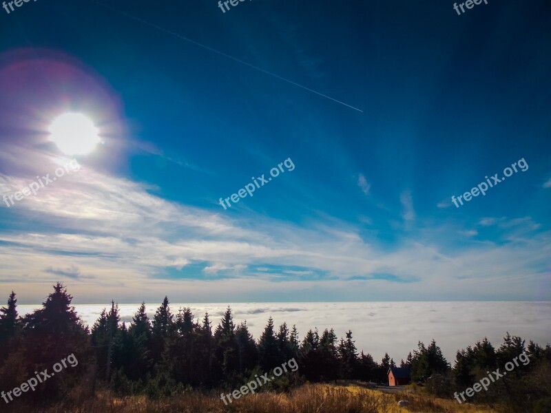 Inversion Klínovec Clouds Sun Nature