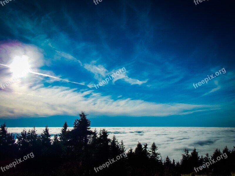 Inversion Klínovec Clouds Sun Nature