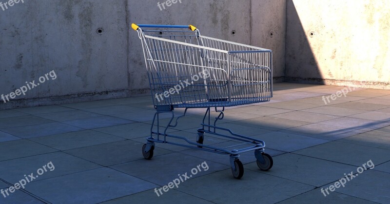 Shopping Cart Dolly Cart Shopping Contour Metallic