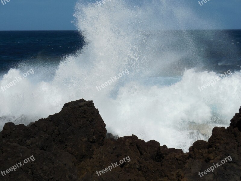 Sea Ocean Surf Water Rock