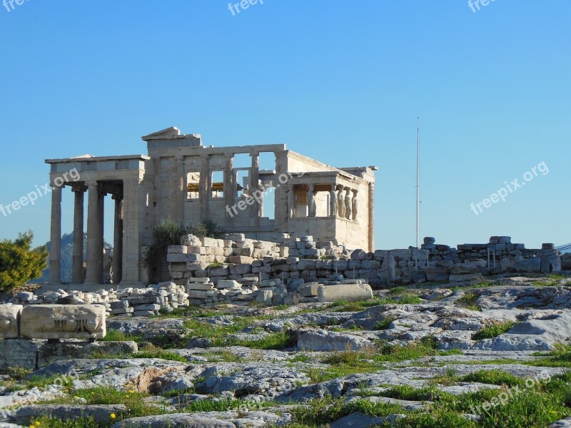 Erection Acropolis Athens Free Photos