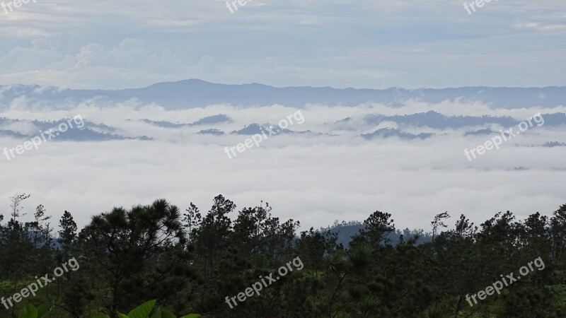 Mountain Pine Ridge Clouds Valley