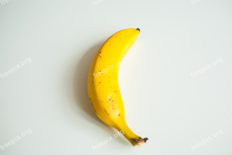 Banana Yellow White Background Free Photos