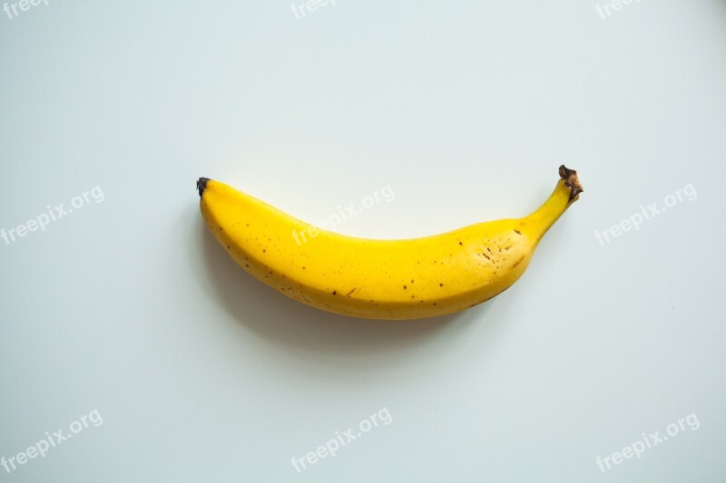 Banana Yellow White Background Free Photos