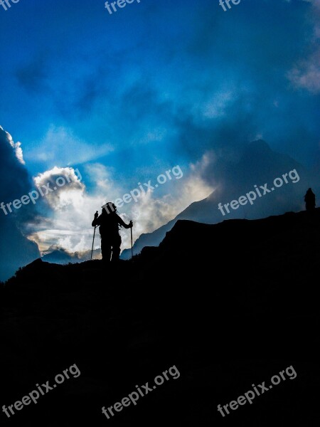 Trekking Mountain Mountaineering Dawn Summer