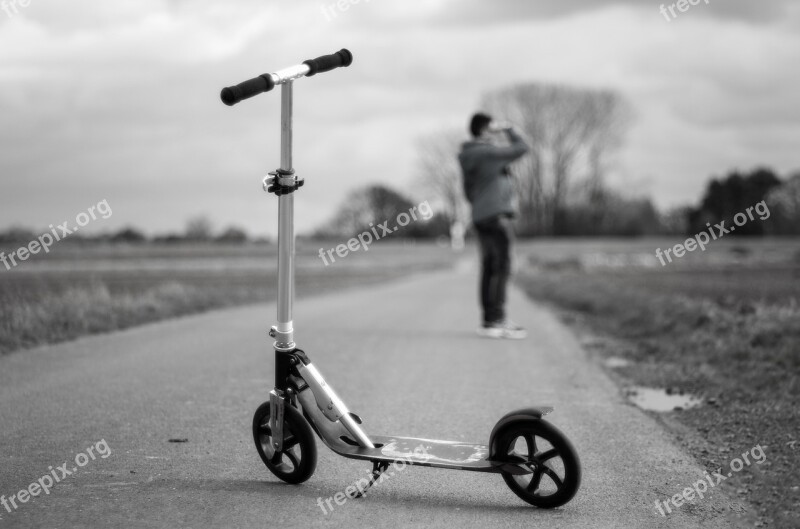 Child Boy Landscape Roller Road