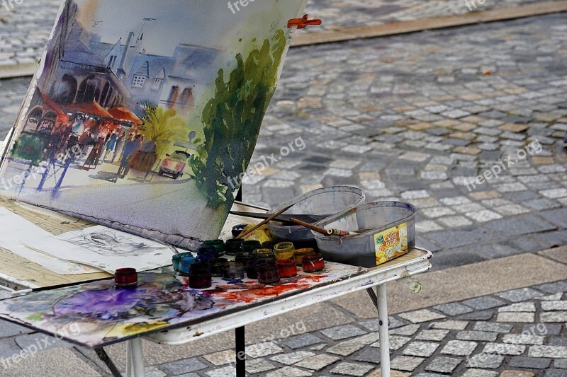 Table Painting Artist Street Artist Art