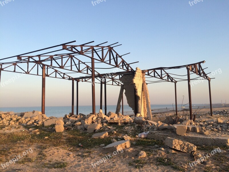 Kuwait Ruins Sea House Coast