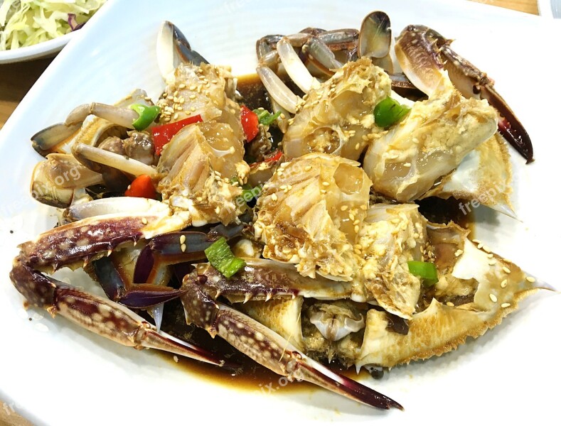 Korean Food Soy Crab Side Dish Blue Crab Free Photos