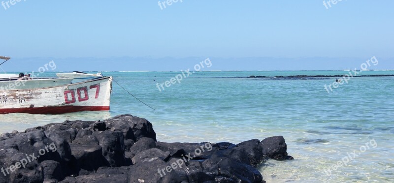 Boat Sea Lagoon Ile Rock