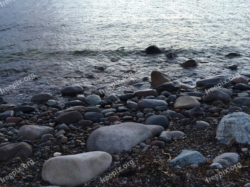 Coast Beach Stones Sea Nature