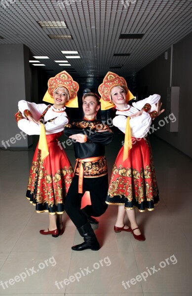 Russian Traditions Folk Dance Fashion Clothing