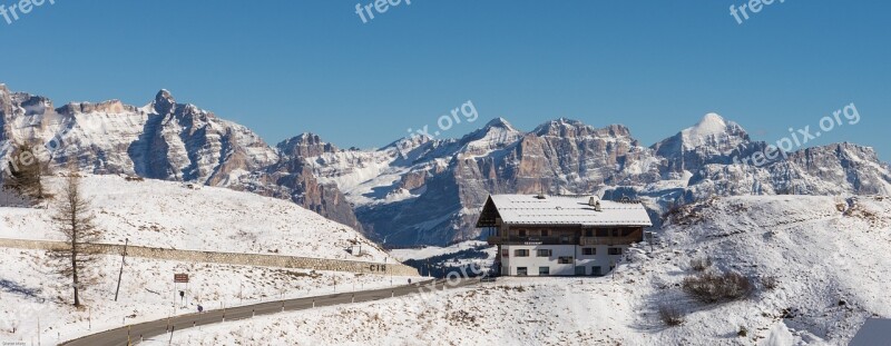 Val Gardena Yoke South Tyrol Dolomites Mountains Winter