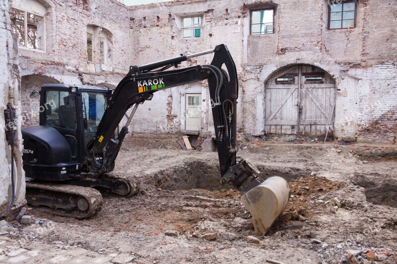 Excavators Facade Gutted Bagger Hole Goal