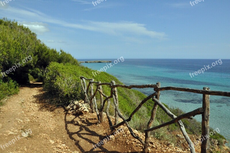 Path Sea Minorca Earth Fence