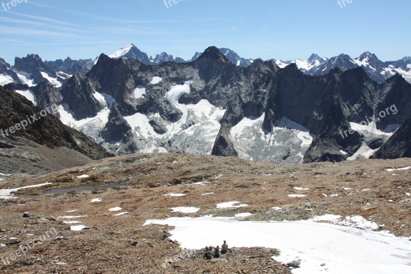 Bar Of Ecrins French Alps Mountain Landscape Snow