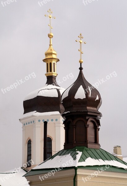 Monastery Winter Orthodoxy Cold Frost