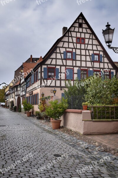 Ladenburg Hesse Germany Historic Center Truss