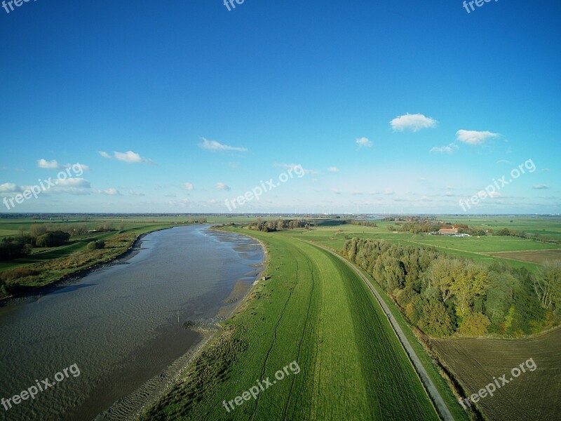 Aerial Foto Multicopter Landscape Ostfriesland