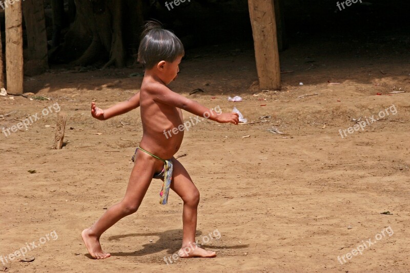 Child Boy Panama Panama Canal Embara Indian